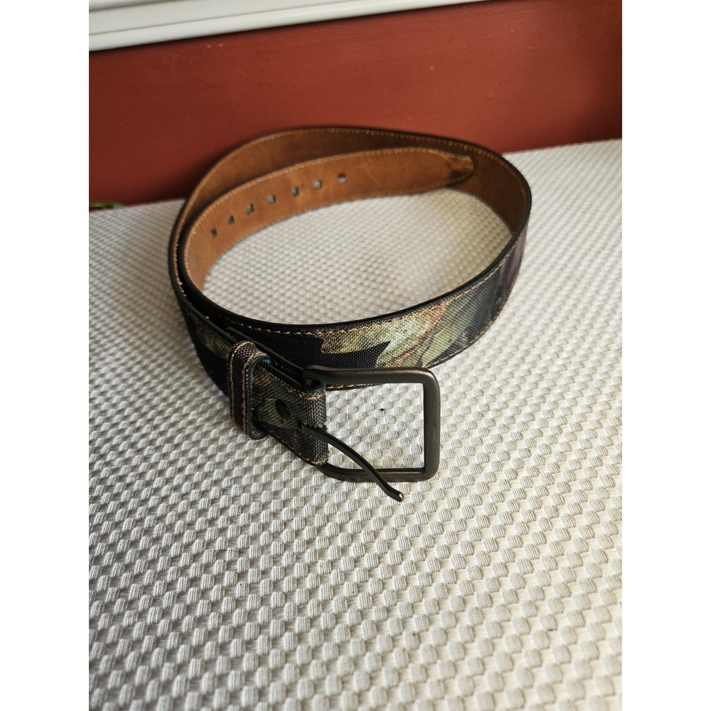 Men's Rugged Camo Leather Hunting Belt - Workwear Utility Gorpcore Size 40